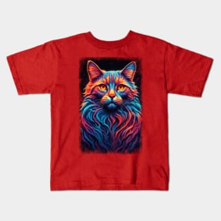 Neon Cat 08 Kids T-Shirt